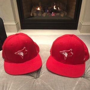 2 Red, Blue Jays hats (youth, one size)